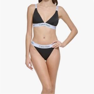 Calvin Klein Black Logo Bikini- Medium top/Large bottom
